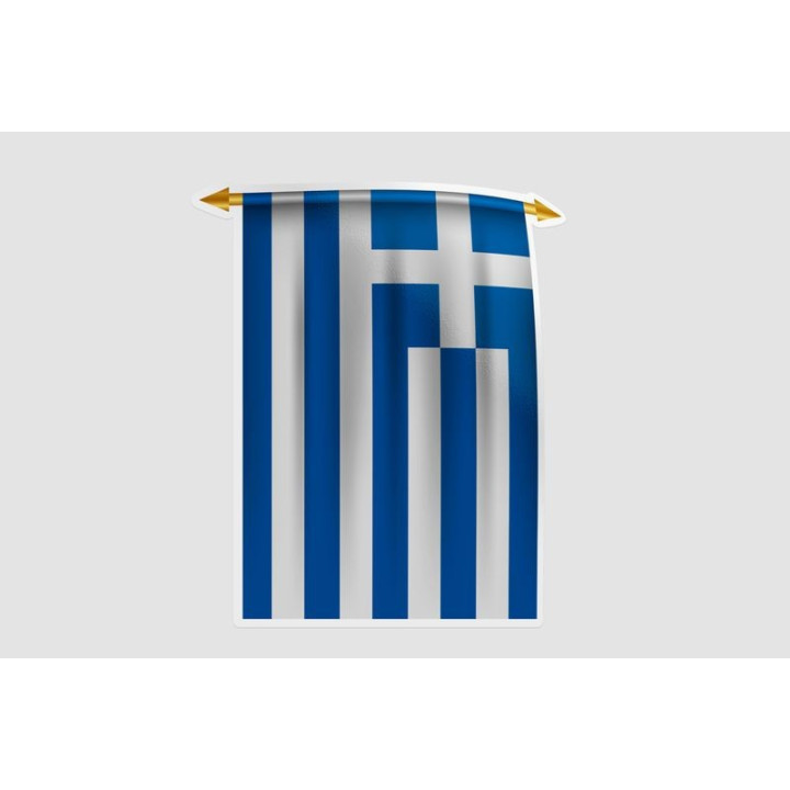 Greece Flag Pennant Style 6 - DecalsHouse