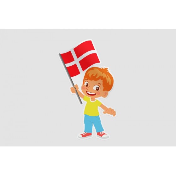 Denmark Flag Hands Sticker