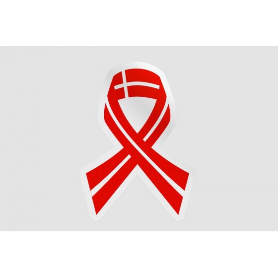 Denmark Flag Ribbon Sticker