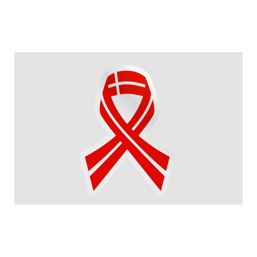 Denmark Flag Ribbon Sticker - DecalsHouse