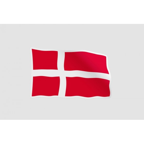 Denmark Flag Style 8 Sticker