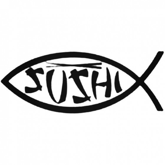 Sushi Jesus Fish Decal Sticker