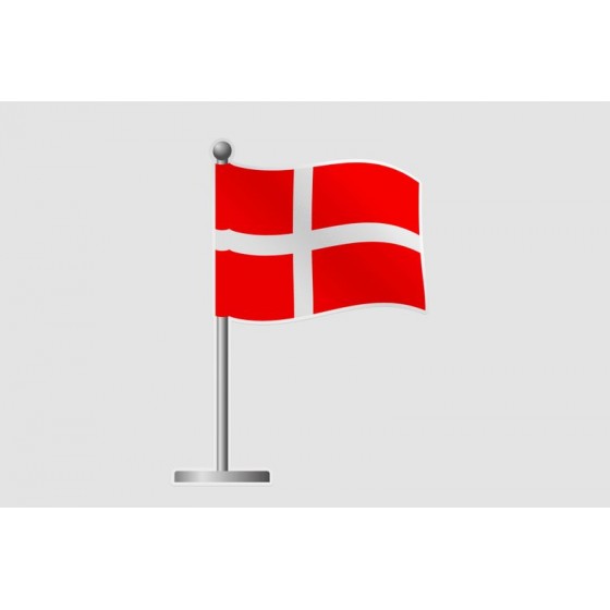 Denmark Pole Flag Sticker