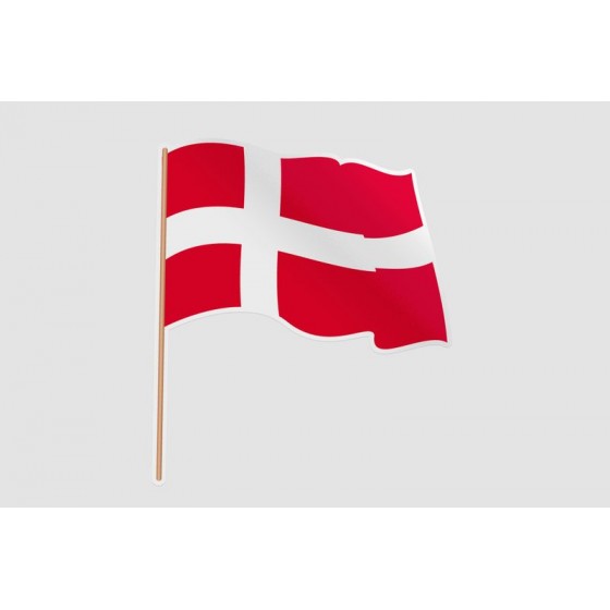 Denmark Waving Flag Sticker