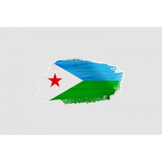 Djibouti Brush Flag Sticker