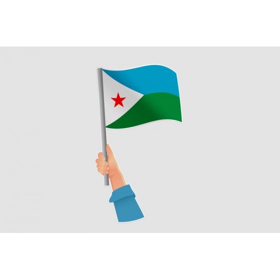 Djibouti Flag Hands Sticker