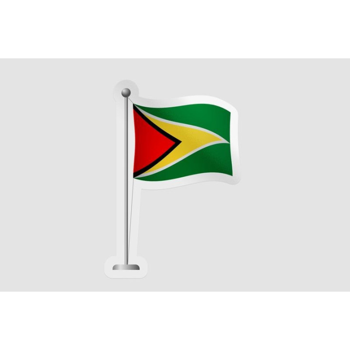 Guyana Flag Pole Style 2 - DecalsHouse