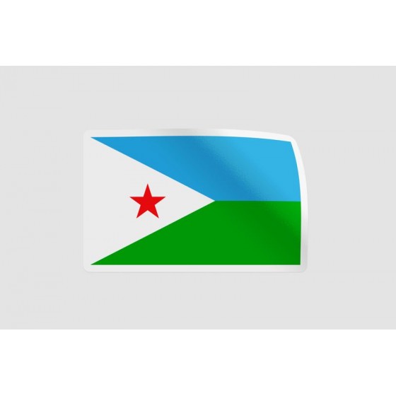 Djibouti Flag Style 2 Sticker