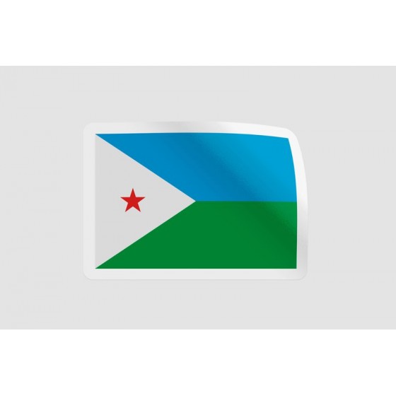 Djibouti Flag Style 4 Sticker