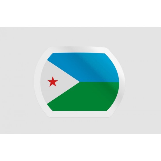 Djibouti Flag Style 5 Sticker