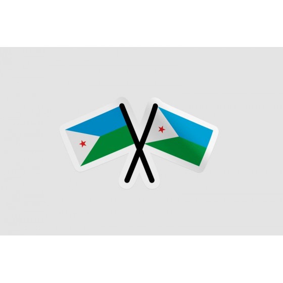 Djibouti Flag Style 6 Sticker