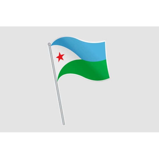Djibouti Flag Waving Sticker