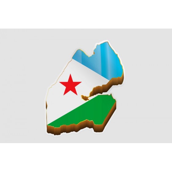 Djibouti Map 3d Sticker