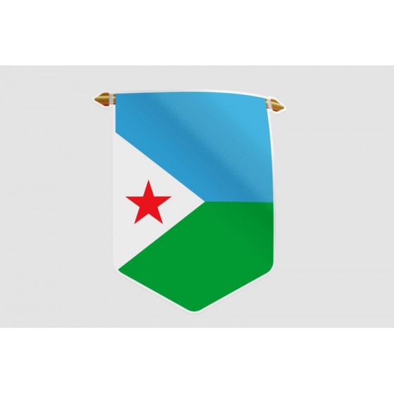 Djibouti Pennant Flag Sticker