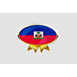 Haiti Flag Badge Style 2 - DecalsHouse