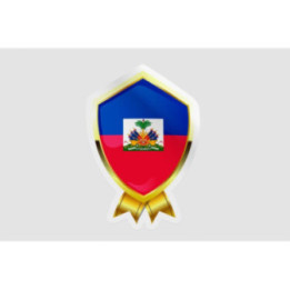 Haiti Flag Badge Style 4 - DecalsHouse