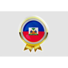 Haiti Flag Badge Style 9 - DecalsHouse