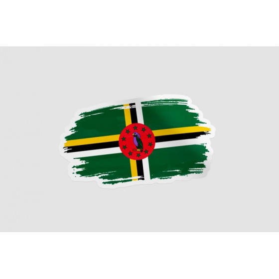 Dominica Brush Flag Sticker