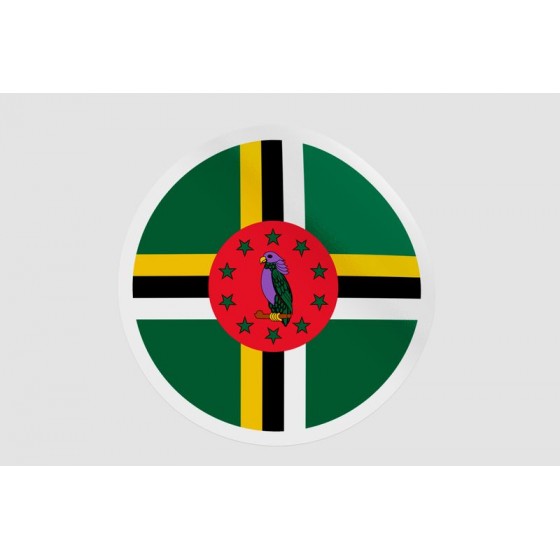 Dominica Flag Badge Sticker