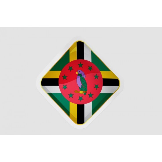 Dominica Flag Badge Style 4...