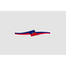 Haiti Flag Ribbon Style 2 - DecalsHouse