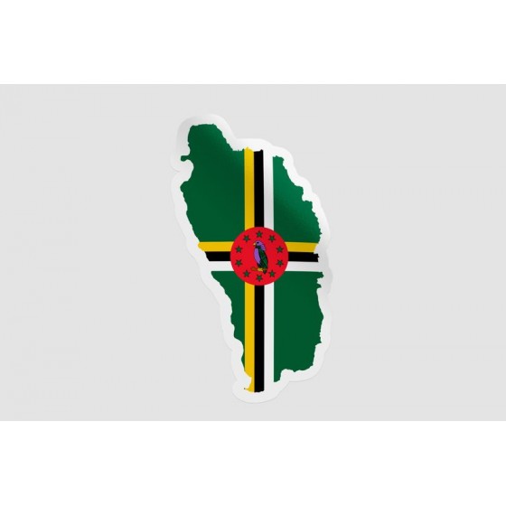 Dominica Flag Map Sticker