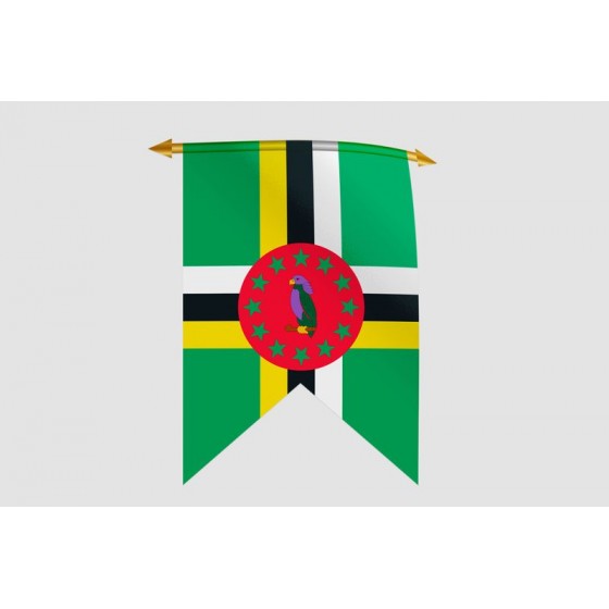 Dominica Flag Pennant Sticker