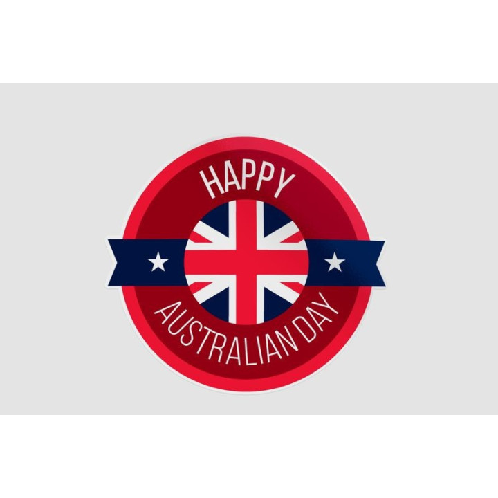 Happy Australia Badge Style 10 Sticker - DecalsHouse
