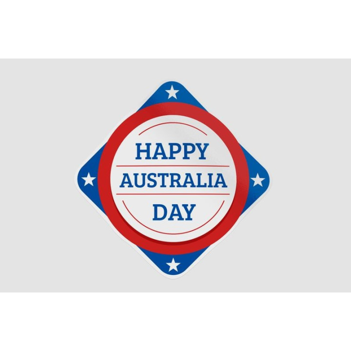 Happy Australia Badge Style 13 Sticker - DecalsHouse