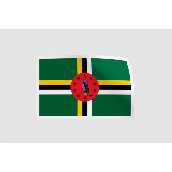 Dominica Flag Style 6 Sticker