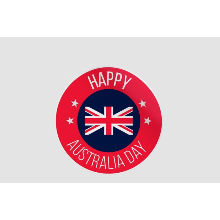 Happy Australia Badge Style 2 Sticker - DecalsHouse