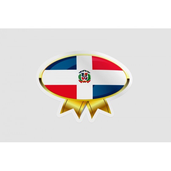 Dominican Flag Badge Style 2