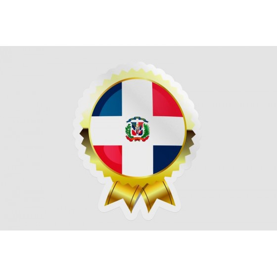 Dominican Flag Badge Style 3