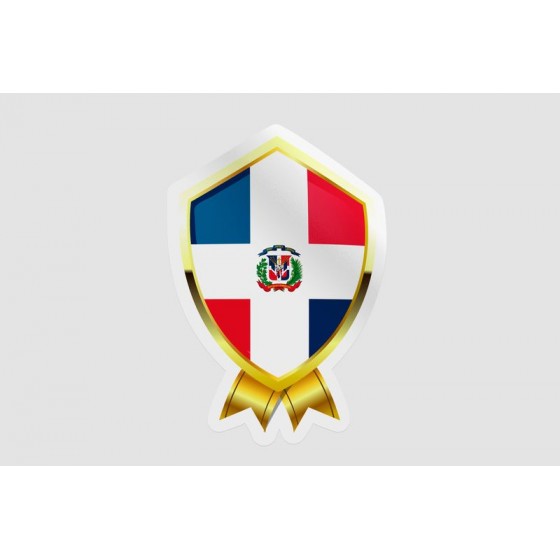 Dominican Flag Badge Style 4