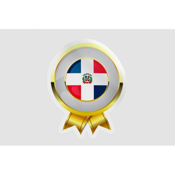Dominican Flag Badge Style 7