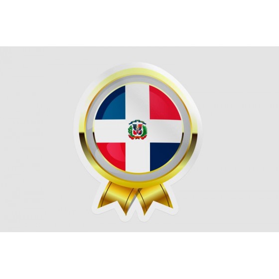 Dominican Flag Badge Style 9