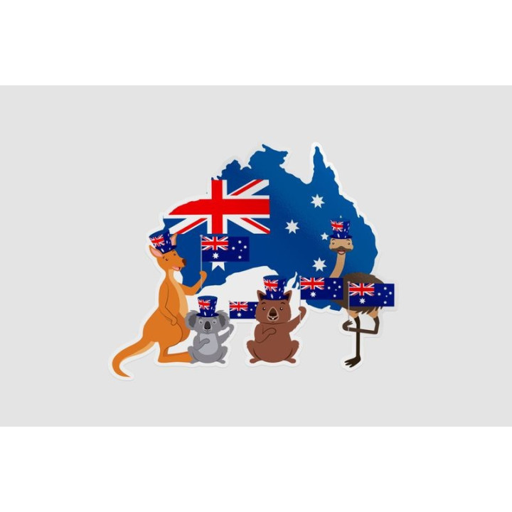 Happy Australia Day Style 106 Sticker - DecalsHouse