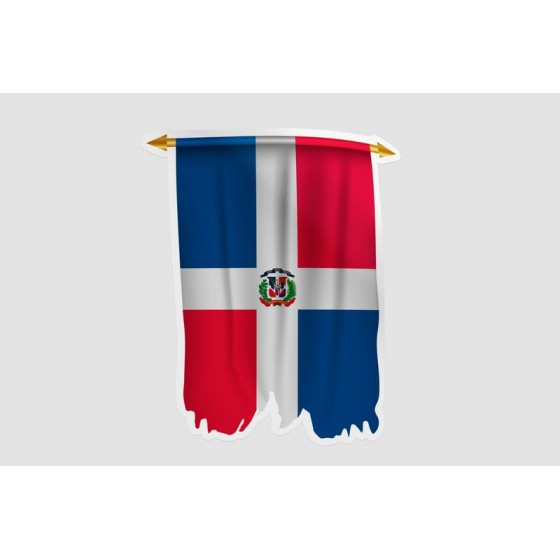 Dominican Flag Pennant Style 3