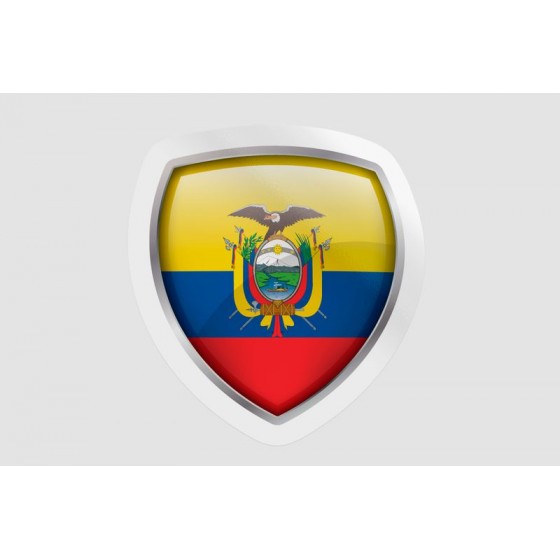 Ecuador Flag Bevel Style 2