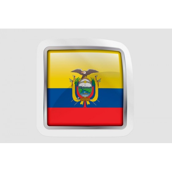 Ecuador Flag Bevel Style 3