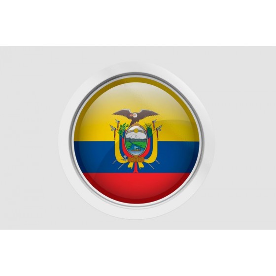 Ecuador Flag Bevel Style 4
