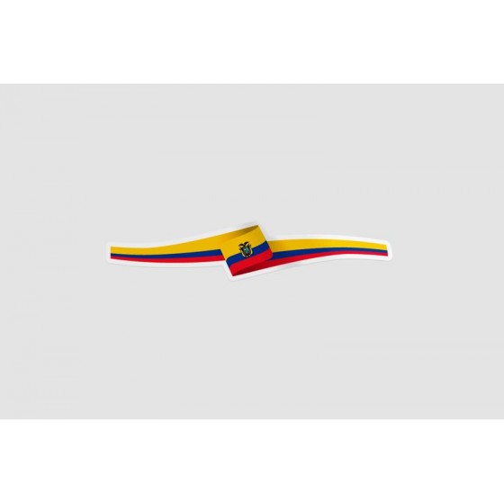 Ecuador Flag Ribbon Style 3