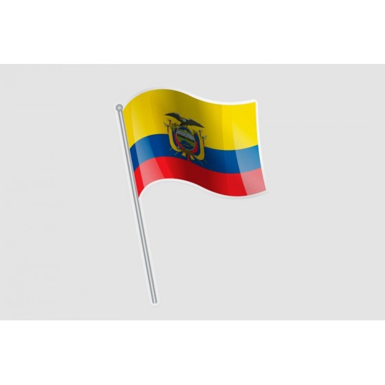 Ecuador Flag Waving Style 2