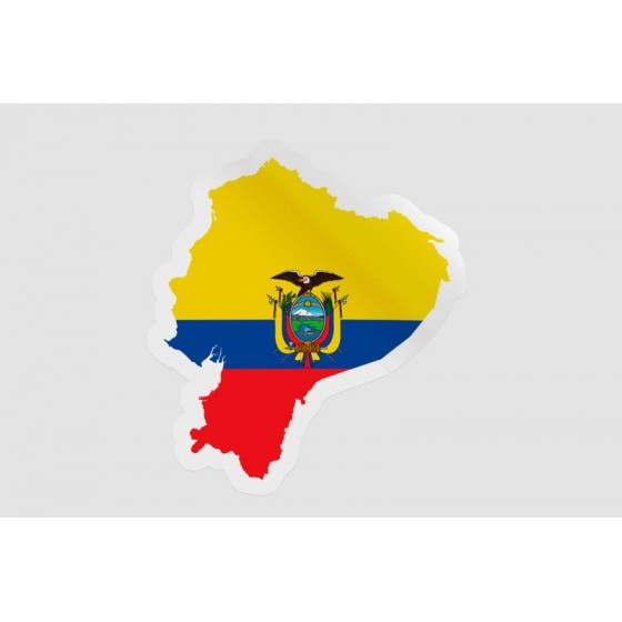Ecuador Map Flag Style 3