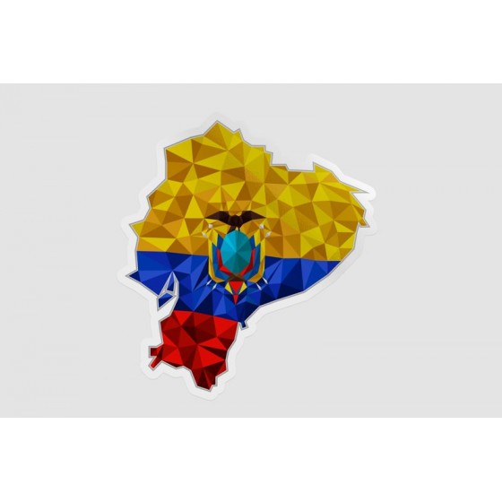 Ecuador Map Flag Style 4