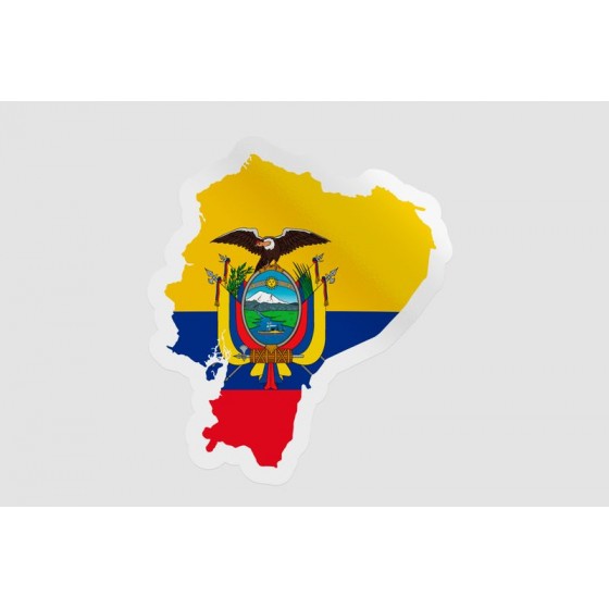 Ecuador Map Flag Style 5