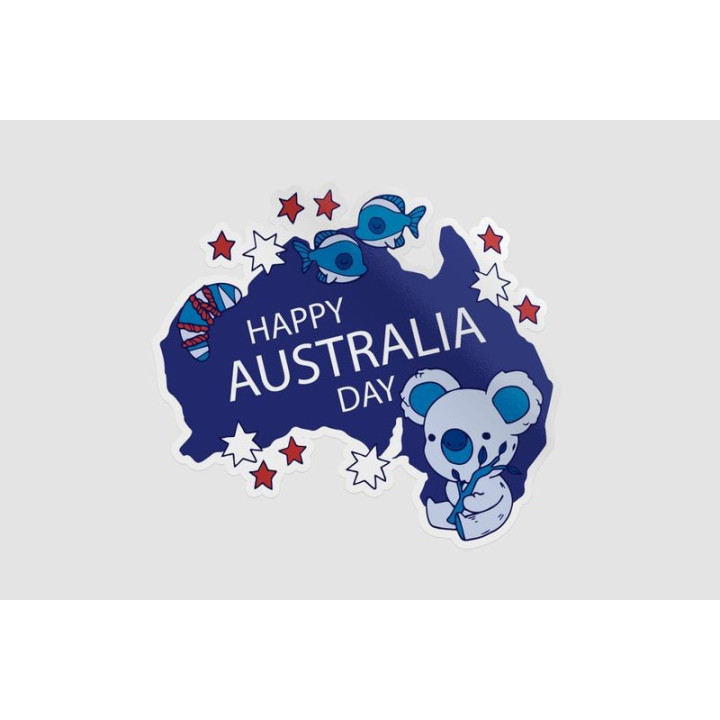 Happy Australia Day Style 203 Sticker - DecalsHouse