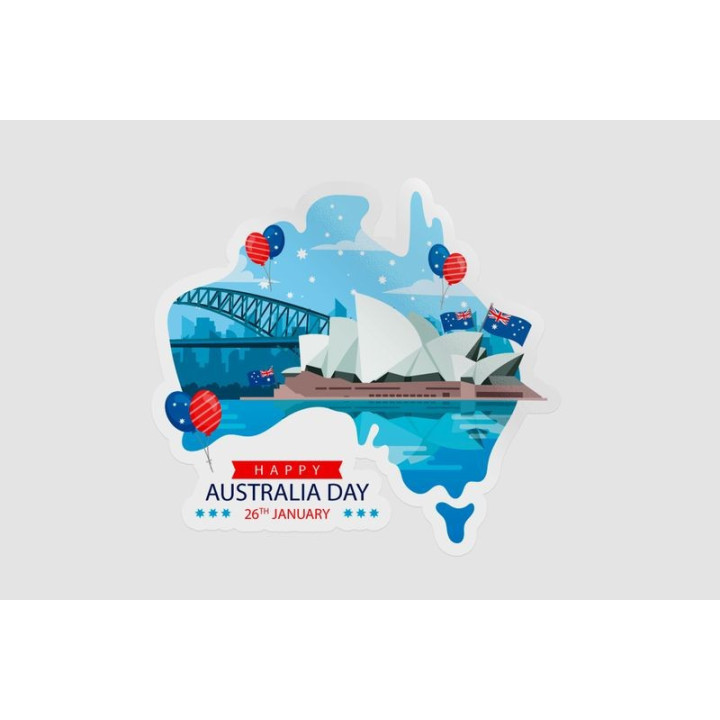 Happy Australia Day Style 4 Sticker - DecalsHouse