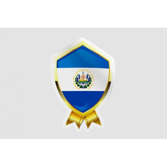 El Salvador Flag Badge Style 4
