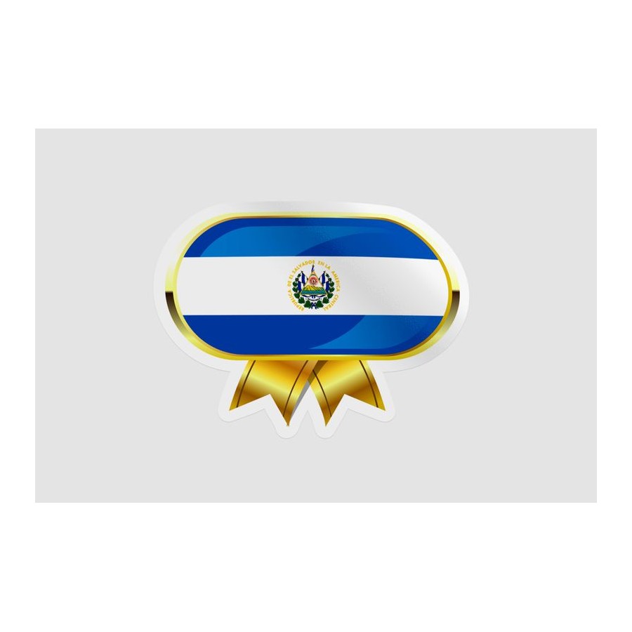 El Salvador Flag Badge Style 5 - DecalsHouse